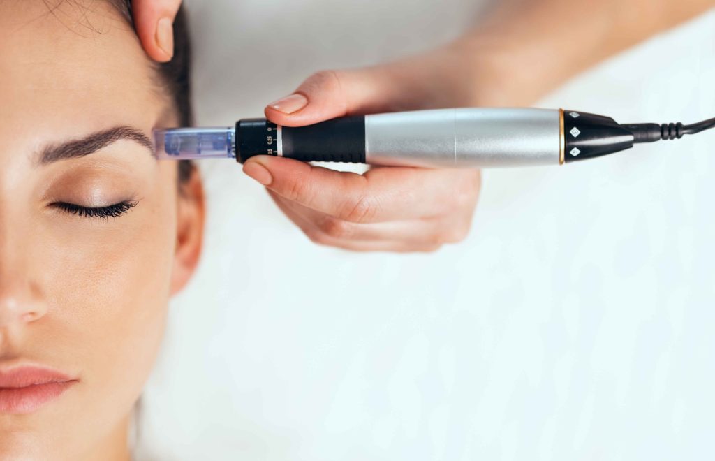 lady having exosomes treatment on face